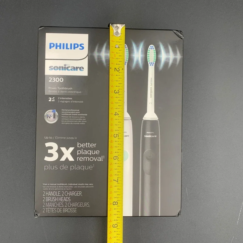 Philips Sonicare 2300 Rechargeable Electric Toothbrush X2 HX3665/04 Black White‎